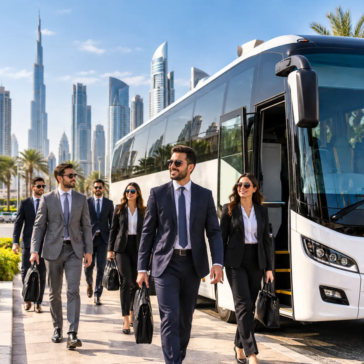 Group transportation and luxury coach hire in Dubai